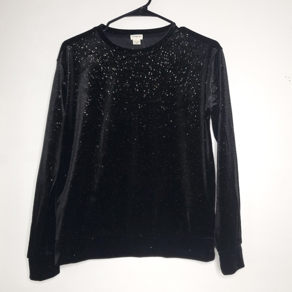 J Crew Crewcuts Girls Velour Sweatshirt Size XL Sparkle Velvet Y2K Princesscore - Picture 1 of 9